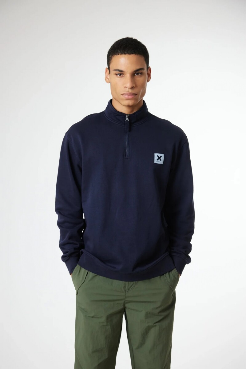 ICONIC HALF ZIP CREW Azul