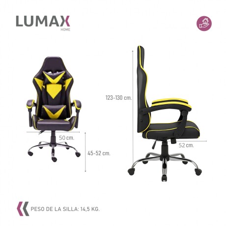 Silla Gamer Lumax Modelo ROM Negro/Amarillo