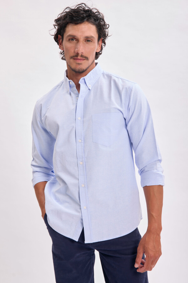 Camisa manga larga Celeste Claro