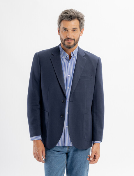 Saco pique azul marino