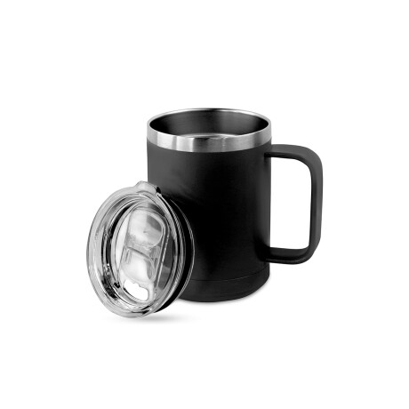 Vaso térmico con tapa y manija Negro