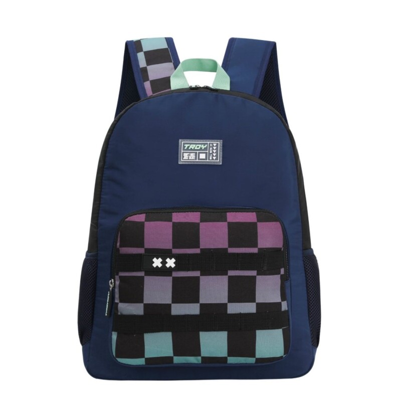 Mochila Escolar Trendy Game Con Porta Botella Para Jardín Y Uso Infantil Diario Azul