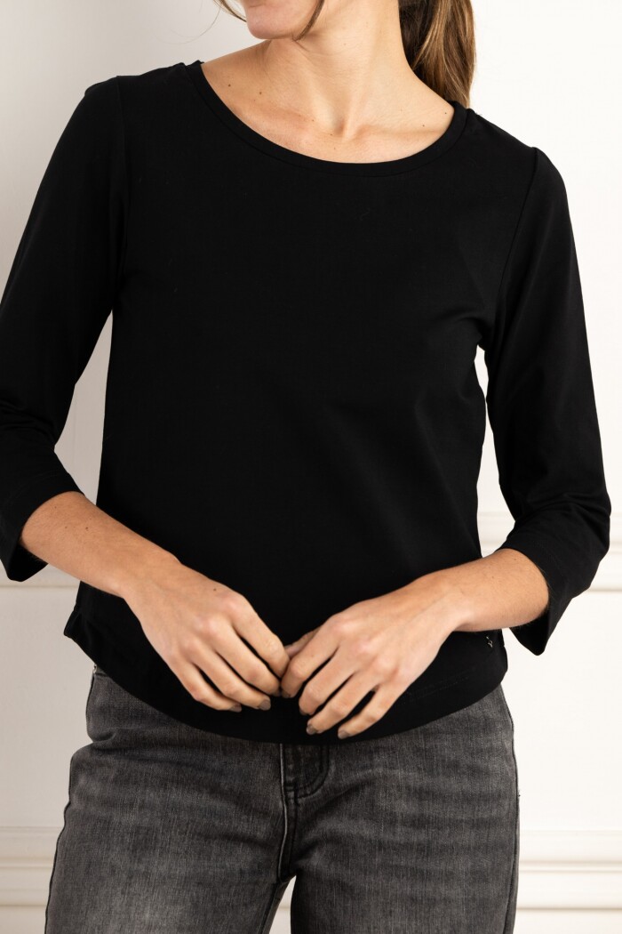 Remera Algodón Elastano Negro
