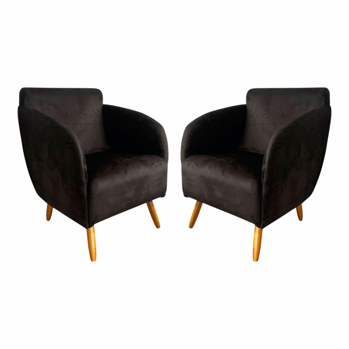 Pack x2 Sillón poltrona 1 cuerpo Lumax Kira nórdico de tela - Negro 