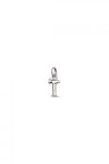 CHARM DE ALEACION DE METALES BAÑADO EN PLATA DE LEY CON FORMA DE LETRA T CON ARGOLLA Charm