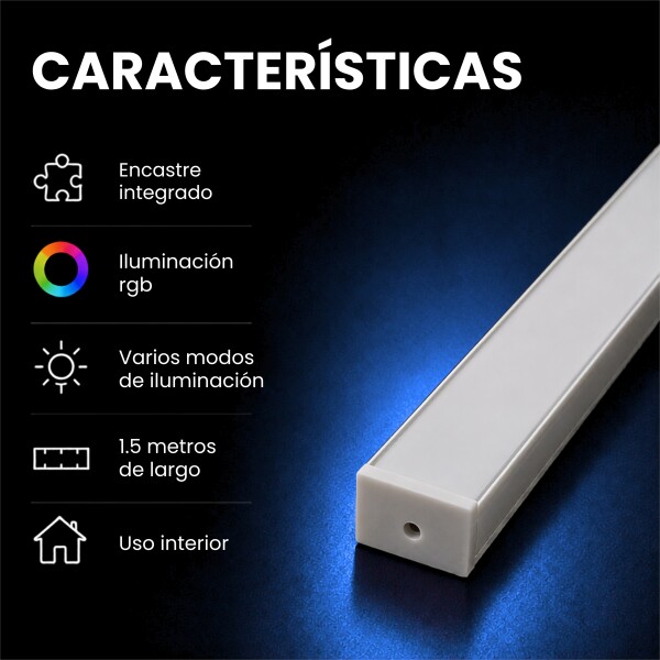 Luz LED Panel WPC RGB Varios Modos 150 cm RGB