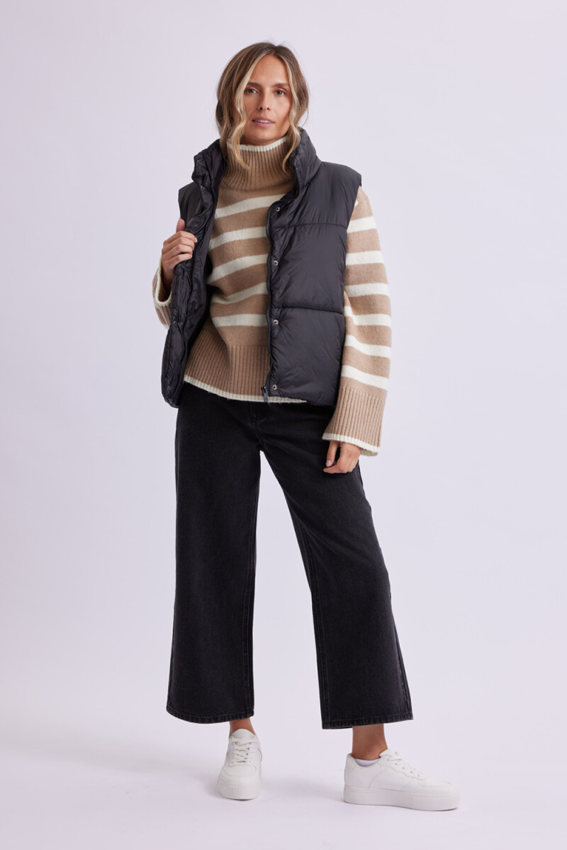Buzo de punto cuello alto Beige Y Crudo