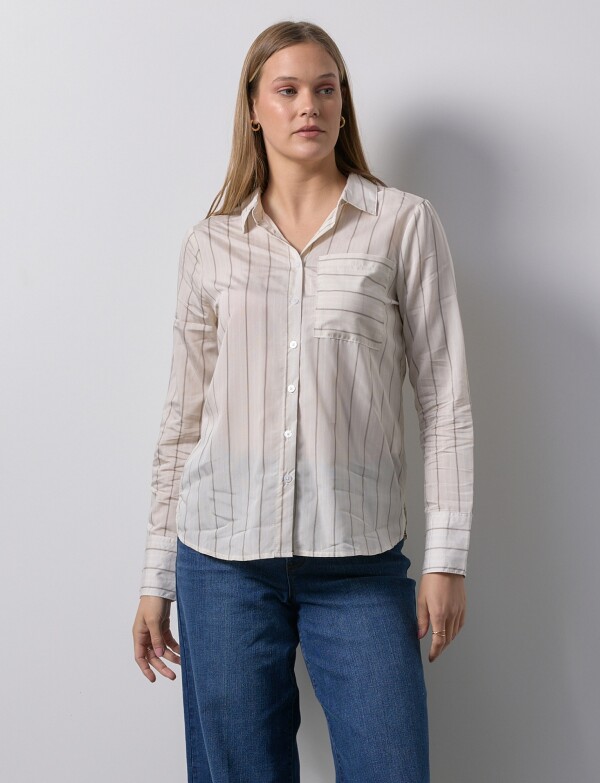 Camisa Lineas BEIGE/MULTI