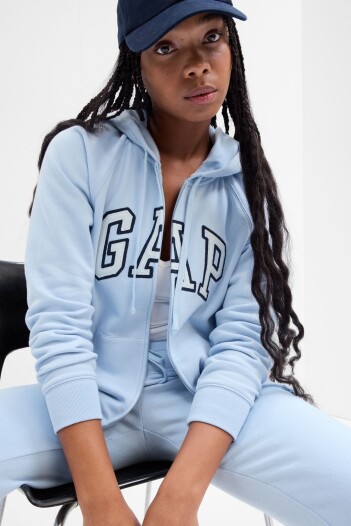 Canguro Con Cierre Logo Gap Mujer Light Blue Shadow