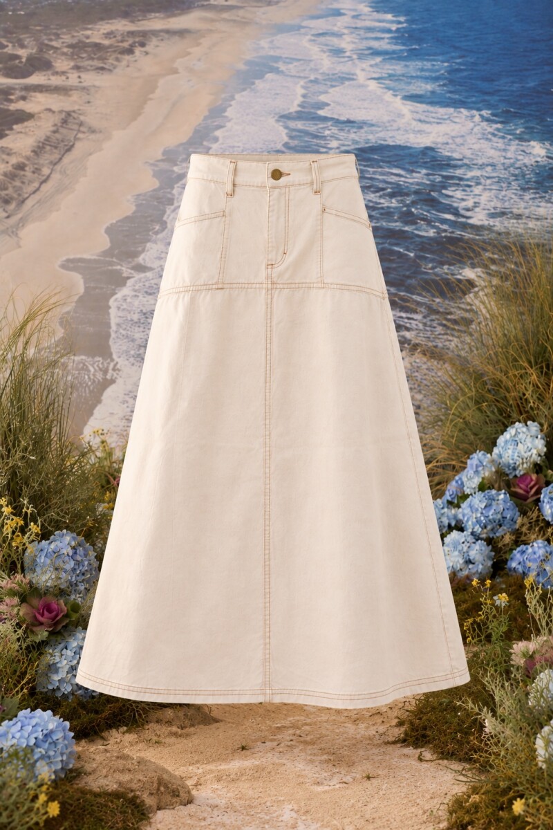 FALDA POMELA DENIM Crudo