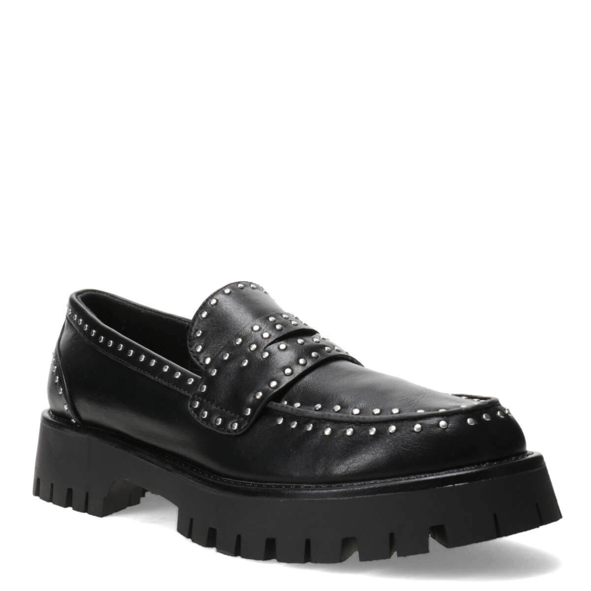 Zapato de Mujer Miss Carol mocasin KANU con tachas - Negro - Plateado 