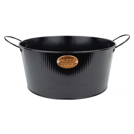 Balde de metal negro con asas para botellas 30x14cm Balde de metal negro con asas para botellas 30x14cm