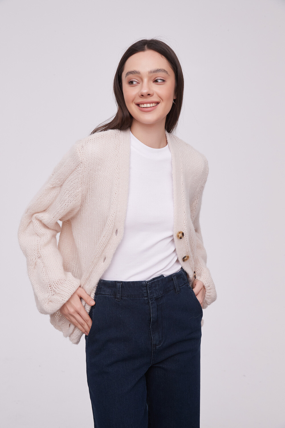 Cardigan Depos Crudo / Natural