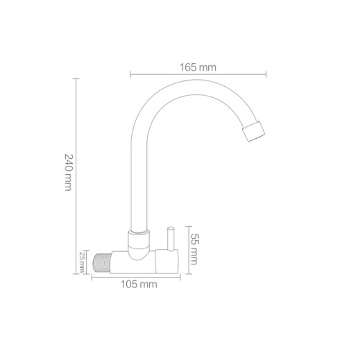 Griferia De Pared Cocina Cromo Dgc 000