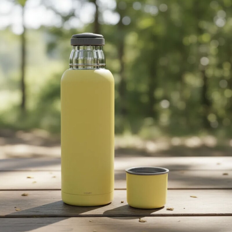 Termo Bala en acero inox de 1 lt Amarillo
