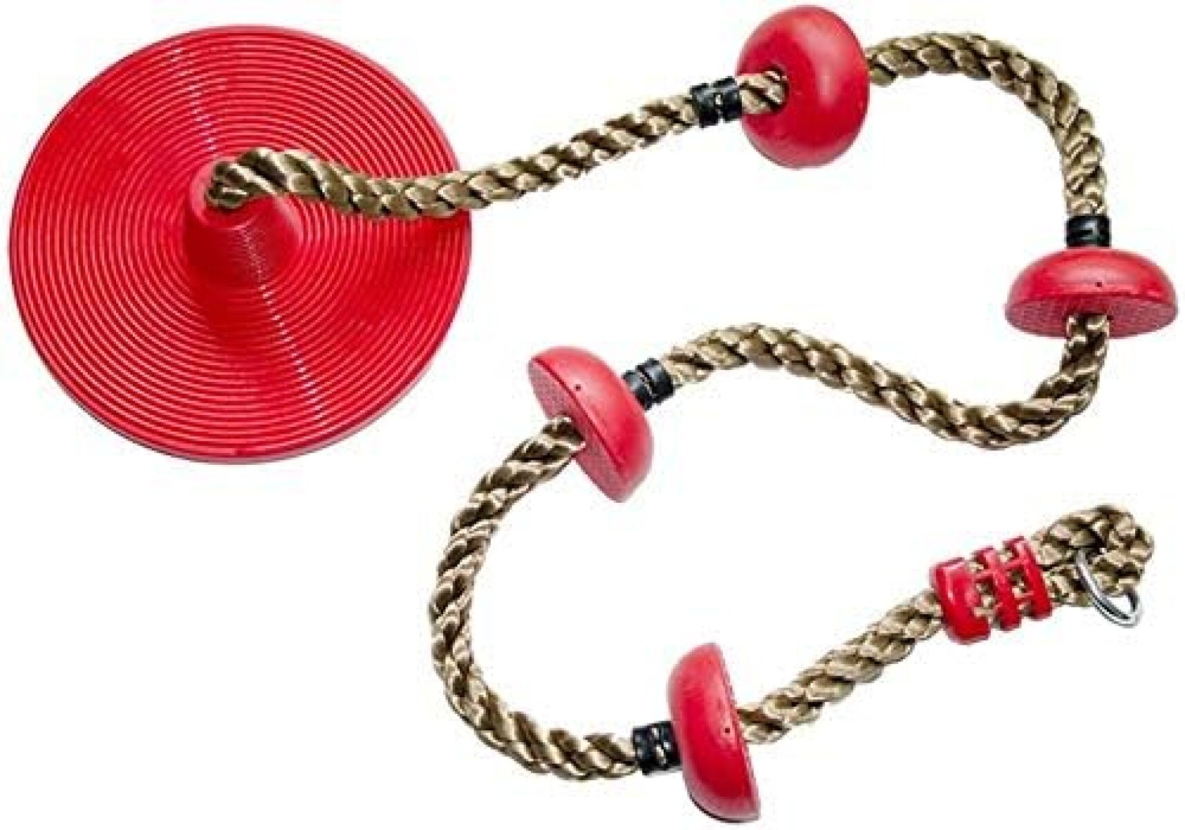 Cuerda Escalar con Disco y Peldaños - Rojo 