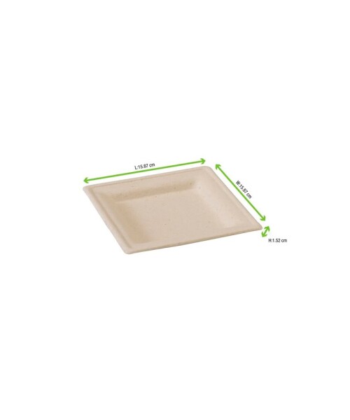 Plato rectangular descartable de fibra 20 x 20 mm - 25 unidades Plato rectangular descartable de fibra 20 x 20 mm - 25 unidades