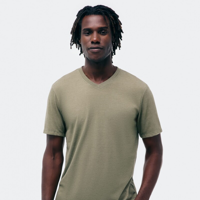 CAMISETA MM MASC VERDE MESCLA
