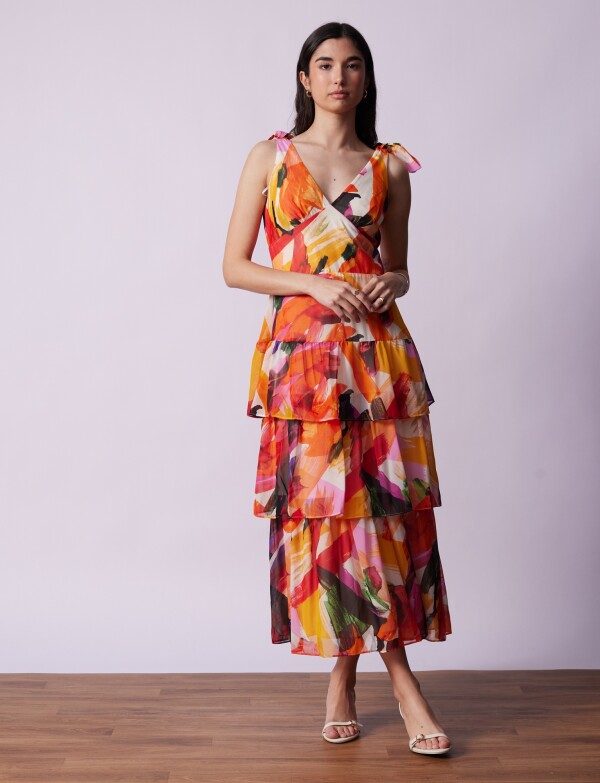 Vestido Maxi Printed ANARANJADO/MULTI