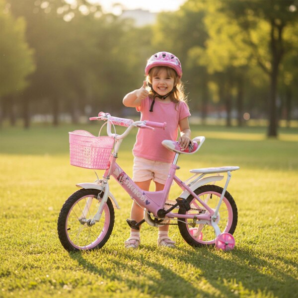 Bicicleta infantil Shengdi Rodado 14 Canasto Parrilla Hadas Rosa 2