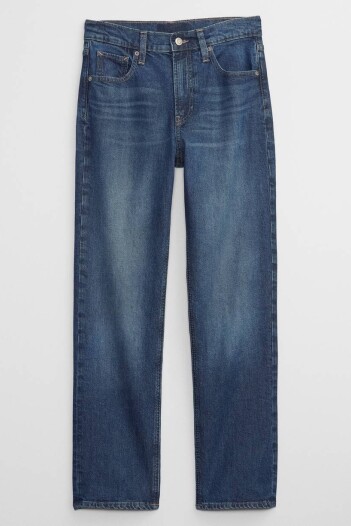 Jean Straight Tiro Alto Mujer Dark Moran