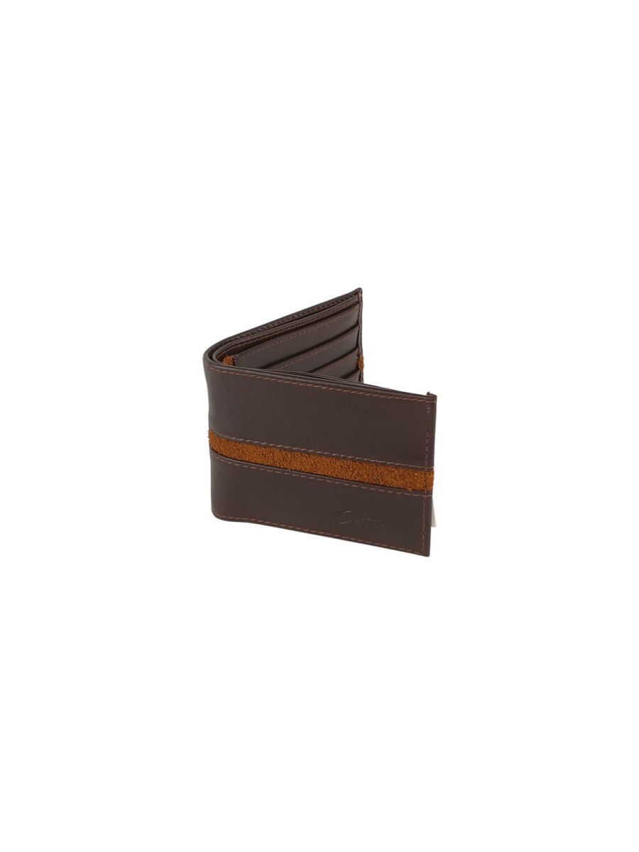 Billetera de cuero con vista en tapa - Marron 