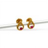 Caravanas Rubí Gota de oro- Oro bajo - Rubí- CA8121 conpiedra