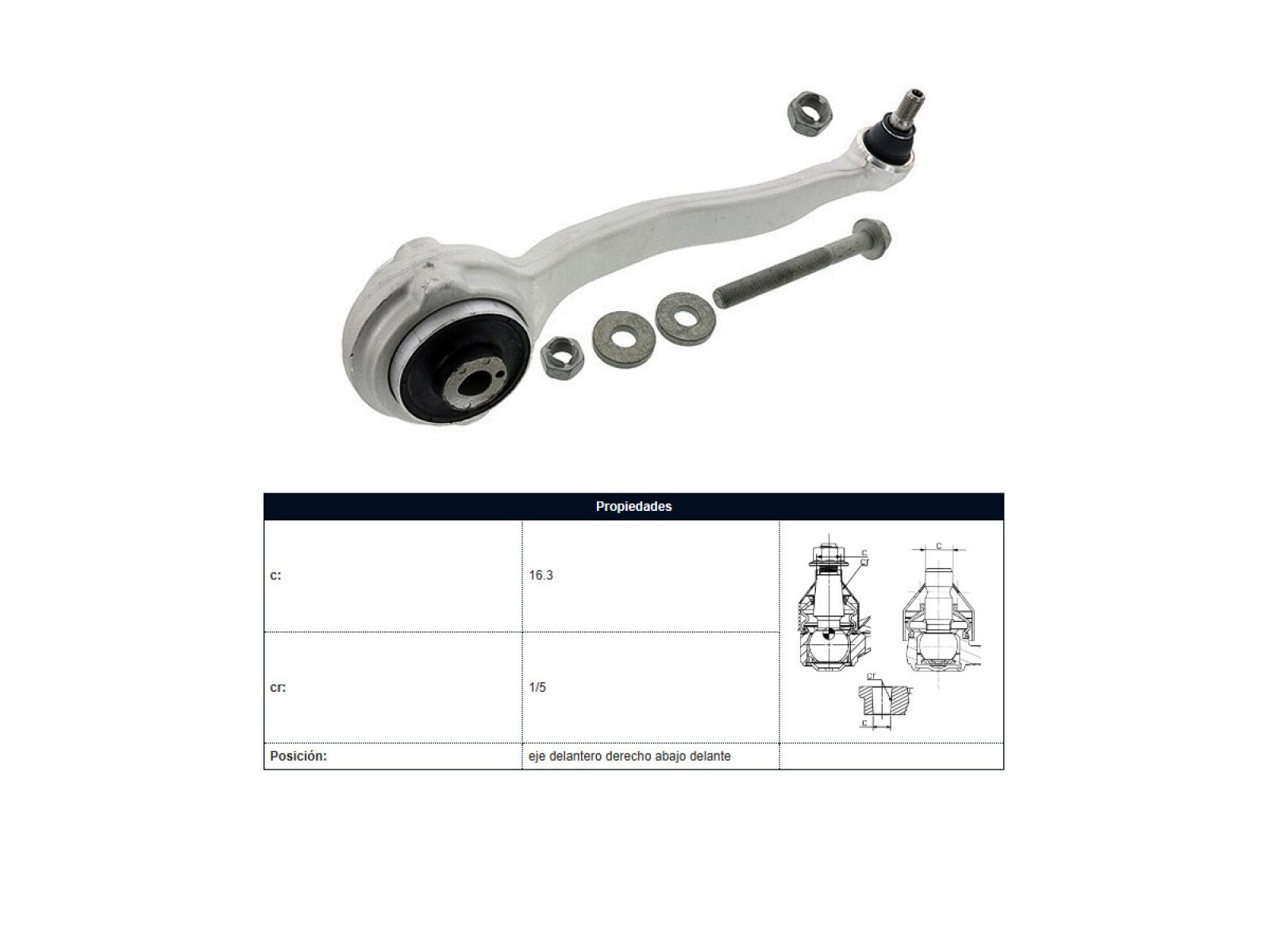 Brazo De Suspension Del Mercedes Benz C 200 Cgi (W204)/C 200 Kompressor (W204)/C 180 Kompressor (W204)/C 250 Cgi (W204) 10-14 D 