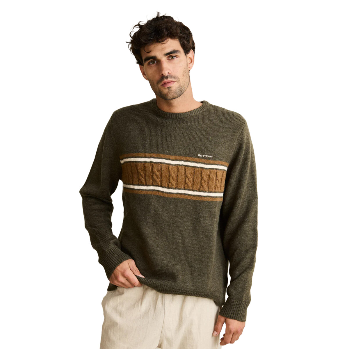 Buzo Rhythm Mohair Stripe Knit - Verde 