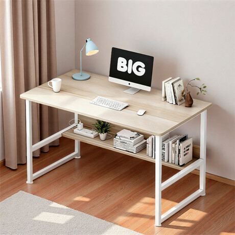 Escritorio Compacto Hierro Y Madera 80Cm Universo Binario BLANCO