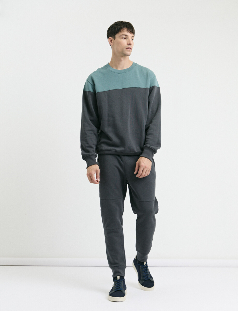 470916 SWEATER HARRY Petroleo/gris Oscuro