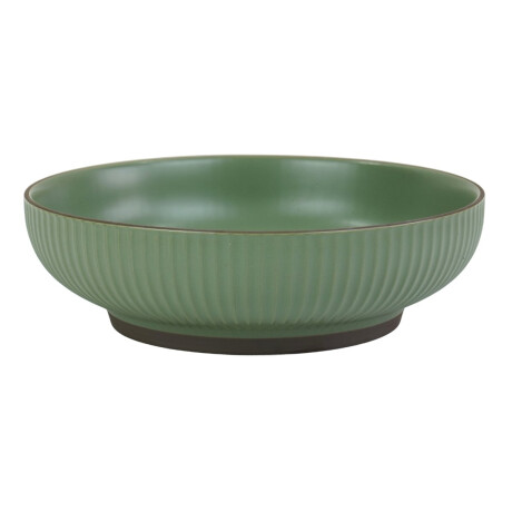 Bowl de ceramica verde oscuro labrado Bowl de ceramica verde oscuro labrado