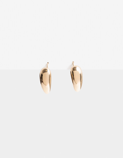 Aros Colgantes Cortos Metal Aros Cortos De Metal - Dorado