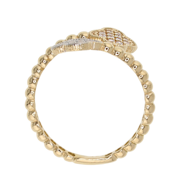 Anillo Trébol Dúo en Oro 18k con circonias Anillo Trébol Dúo en Oro 18k con circonias