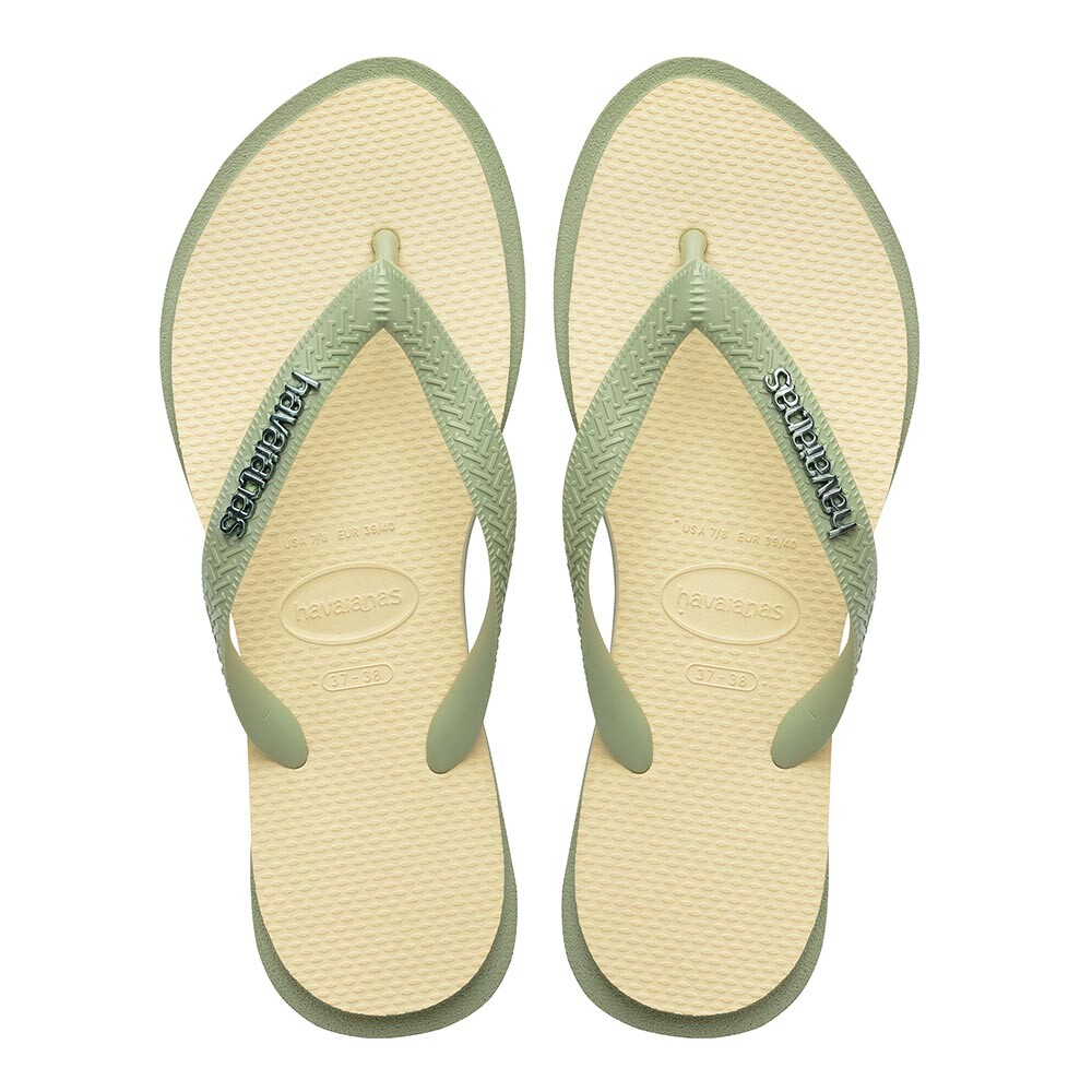 Sandalias Havaianas Top Point Fusion Mujer Smoke Green/Buttercream