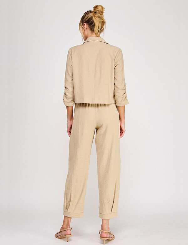 Pantalon Lino Pretina Elastizada BEIGE