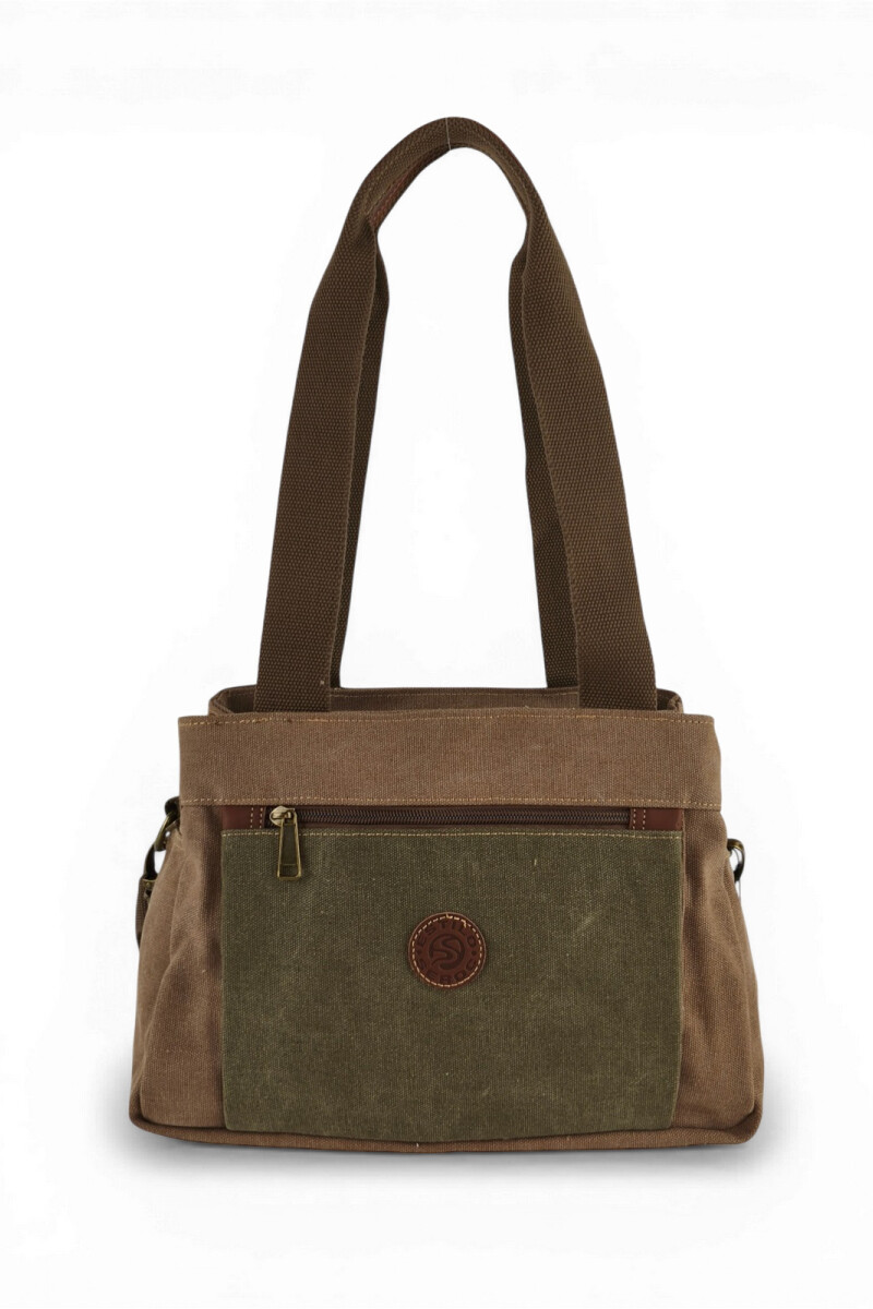 Bolso cartera en lona Marrón