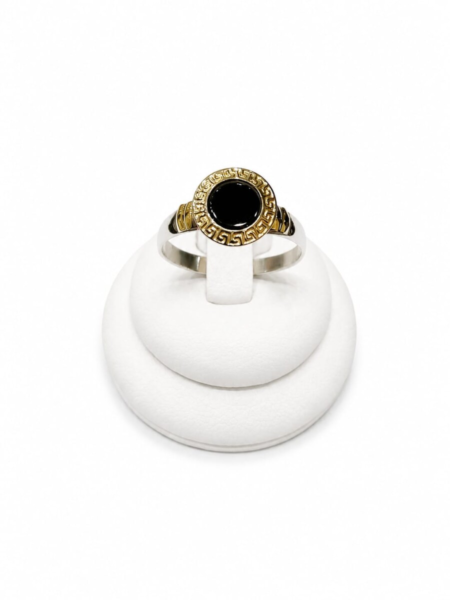 Anillo plata y lamina de oro con Onix 