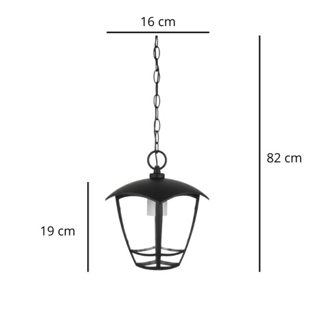 ARTEFACTO COLGANTE DECORATIVO EXTERIOR GRANADA Artefacto Colgante Decorativo Exterior Granada Negro
