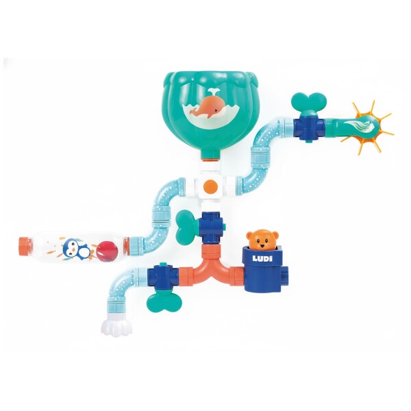 Jugete De Ducha Infantil Didactico Circuito De Agua Niños Color Celeste