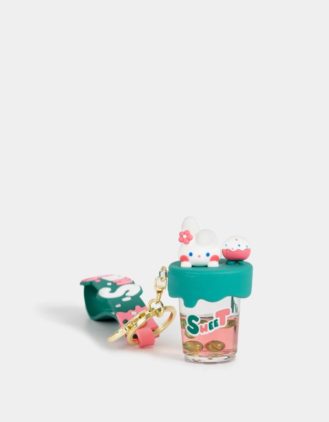 Llavero Lúdico Llavero Y Charm De Vaso Conejito - Combinacion Multicolor