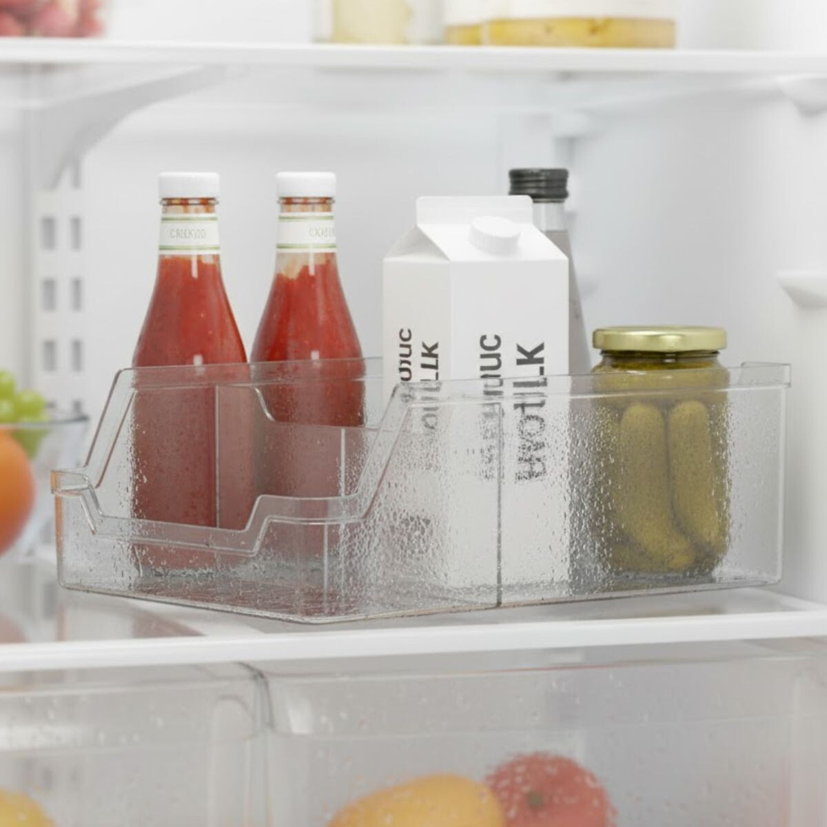 Organizador Acrílico con divisiones multiuso heladera 18x28cm - TRANSPARENTE 