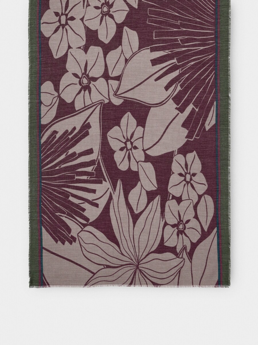 Pañuelo Estampado Floral burdeos