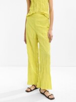 Pantalón Efecto Arrugado amarillo