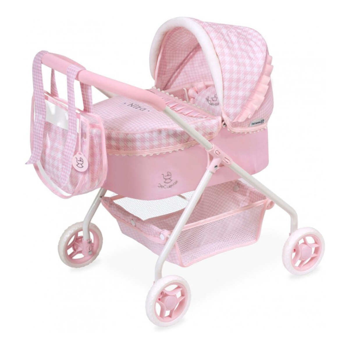 De Cuevas Coche Bebe Llorens Bolso Little Pet Osito Juguete - Variante Color Rosa 