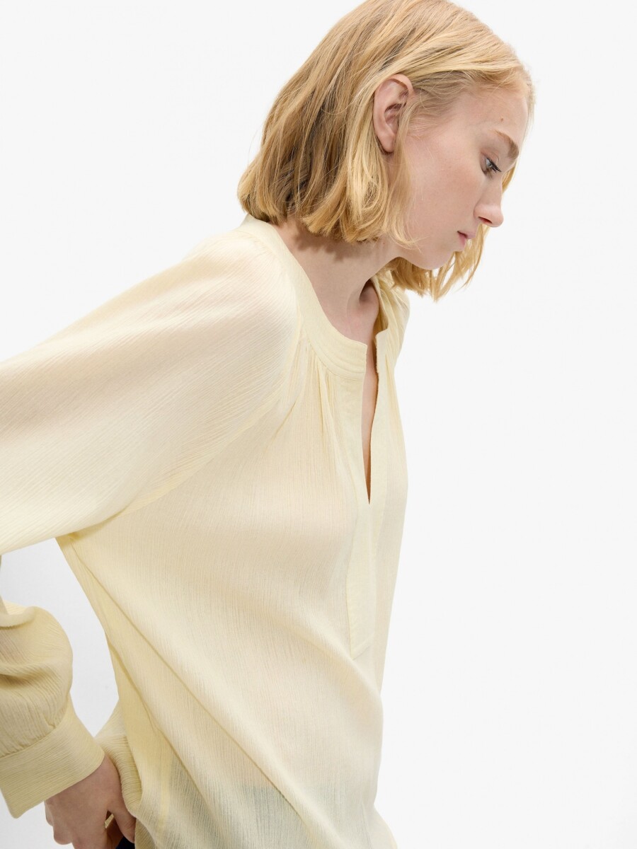 Blusa Lisa Con Textura 100% Algodón crudo
