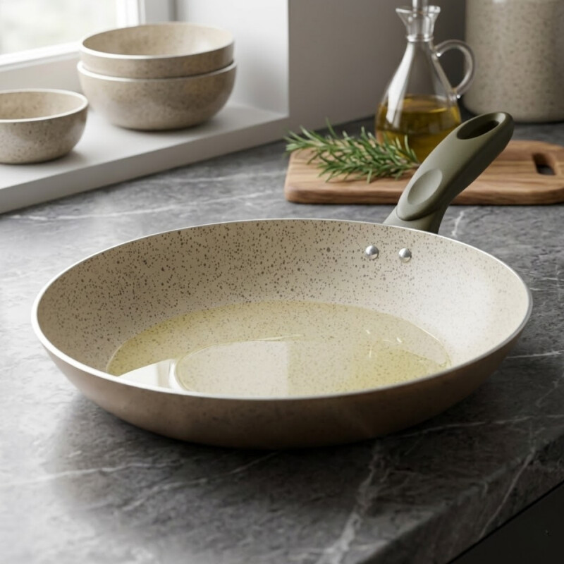 Sartén 24cm aluminio antiadherente linea cerámica BEIGE