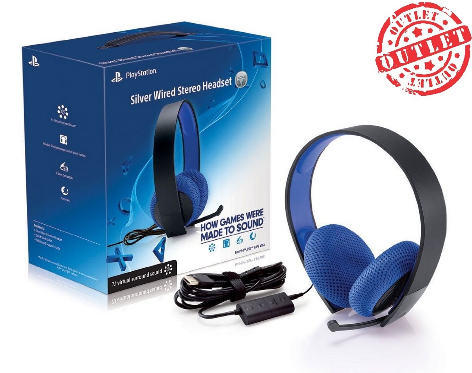 Audifonos Sony Silver PS4 USB (con Detalles) 