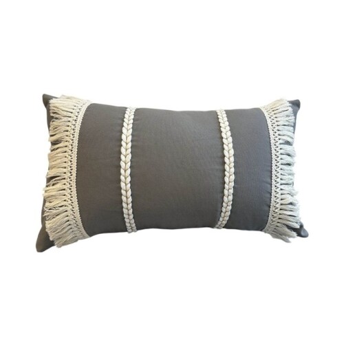 Almohadón trenzas - 50x30cm - Gris Almohadón trenzas - 50x30cm - Gris