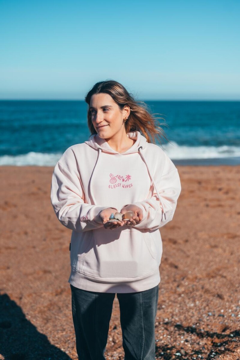 Hoodie Orilla Bordado / Rosa - Preventa U